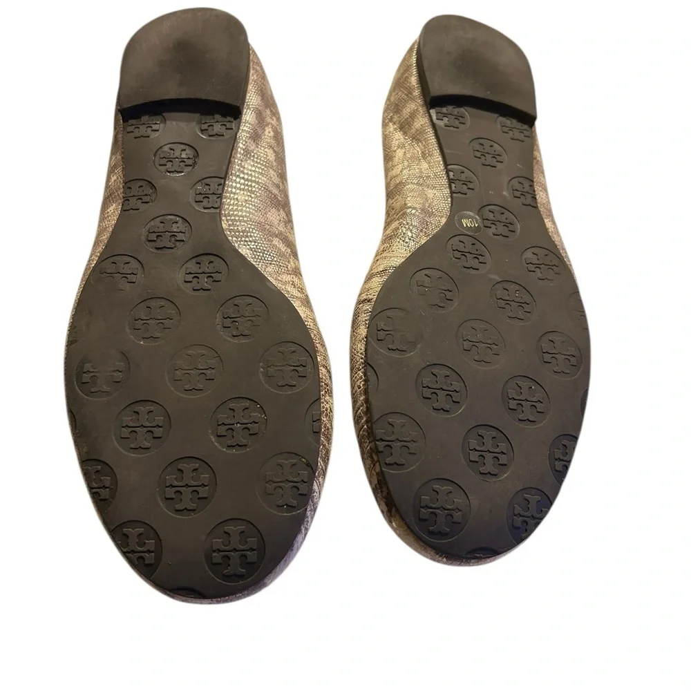 Tory Burch Women's Cream Patterned Flats